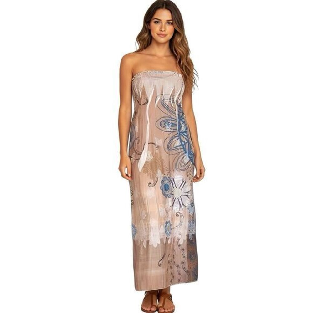 Lapis Womens Dress Sz 0ne Tube  Strapless Floral Maxi Swim Coverup Beach Resort